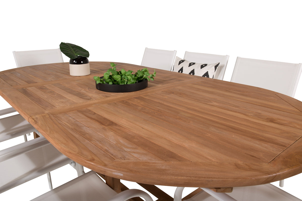 Venture Design Santorini & Kenya Matstolar 2-pack Vit + Ovala Matbord
