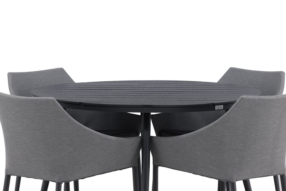 Venture Design Spoga & Break Matstolar Grå + Runda Matbord ø120 Svart