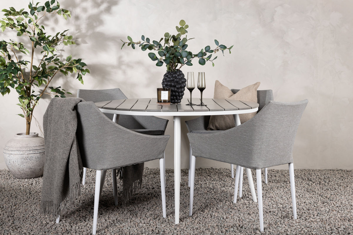 Venture Design Spoga & Break Matstolar 2-pack Grå + Runda Matbord ⌀120 Grå