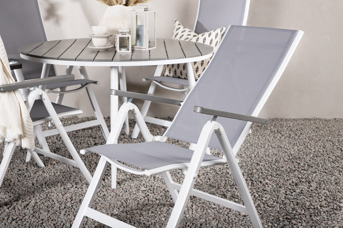 Venture Design Albany & Break Positionsstolar 2-pack Grå + Runda Matbord ⌀120 Grå