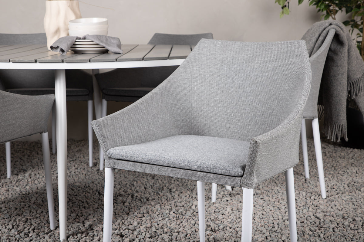Venture Design Spoga & Break Matstolar Grå + Runda Matbord ø150 Grå