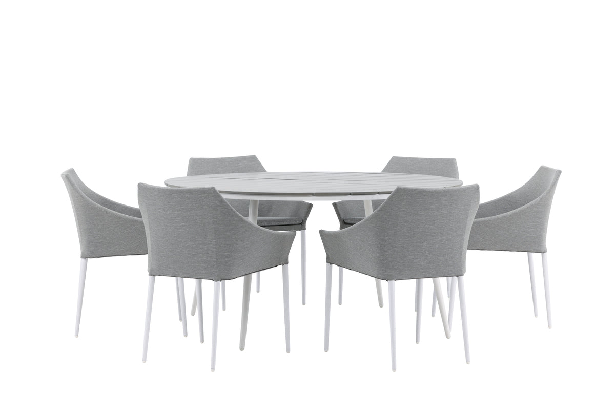 Venture Design Spoga & Break Matstolar Grå + Runda Matbord ø150 Grå