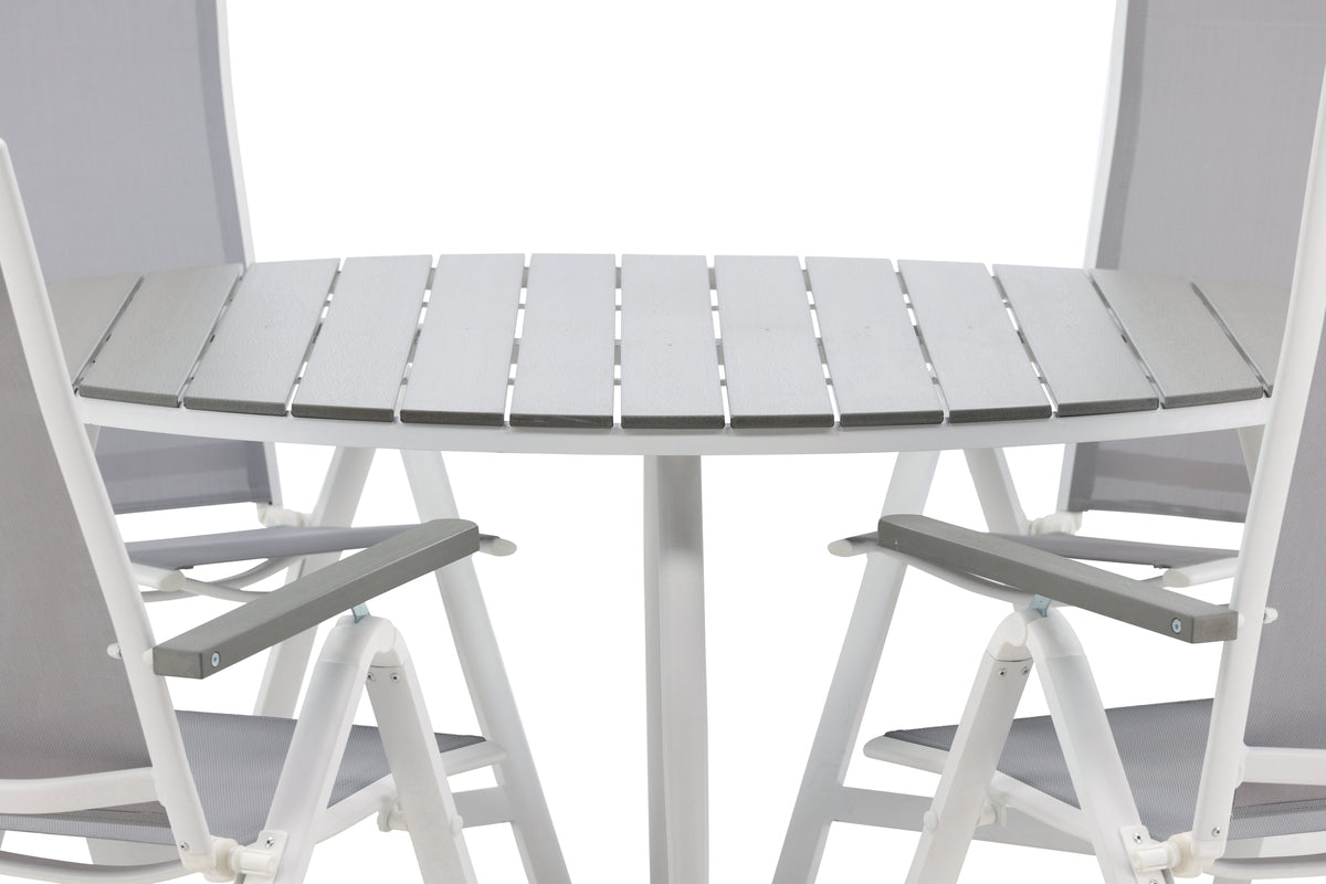 Venture Design Albany & Break Positionsstolar Grå + Runda Matbord ø150 Grå