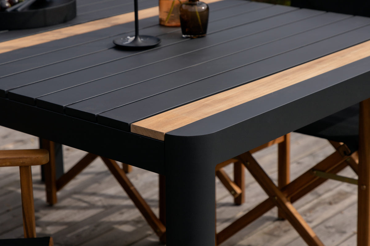 Venture Design Marion & Togo Matstolar 2-pack Natur + Rektangulära Matbord 150 x 90 Svart