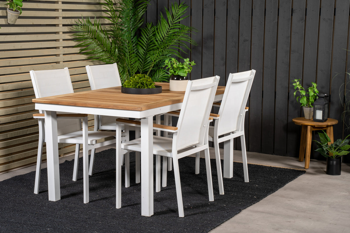 Venture Design Texas & Panama Matstolar Vit + Matbord 160 x 90