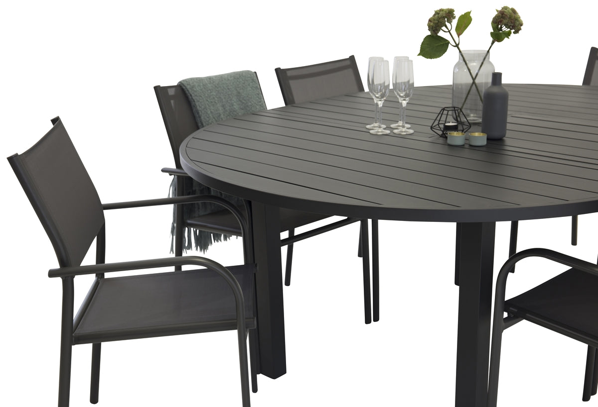 Venture Design Venture Home Santorini & Marbella Matstolar Svart + Matbord ⌀140