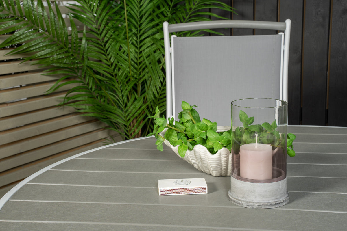 Venture Design Parma & Albany Matbord ⌀140 + Positionsstolar Vit