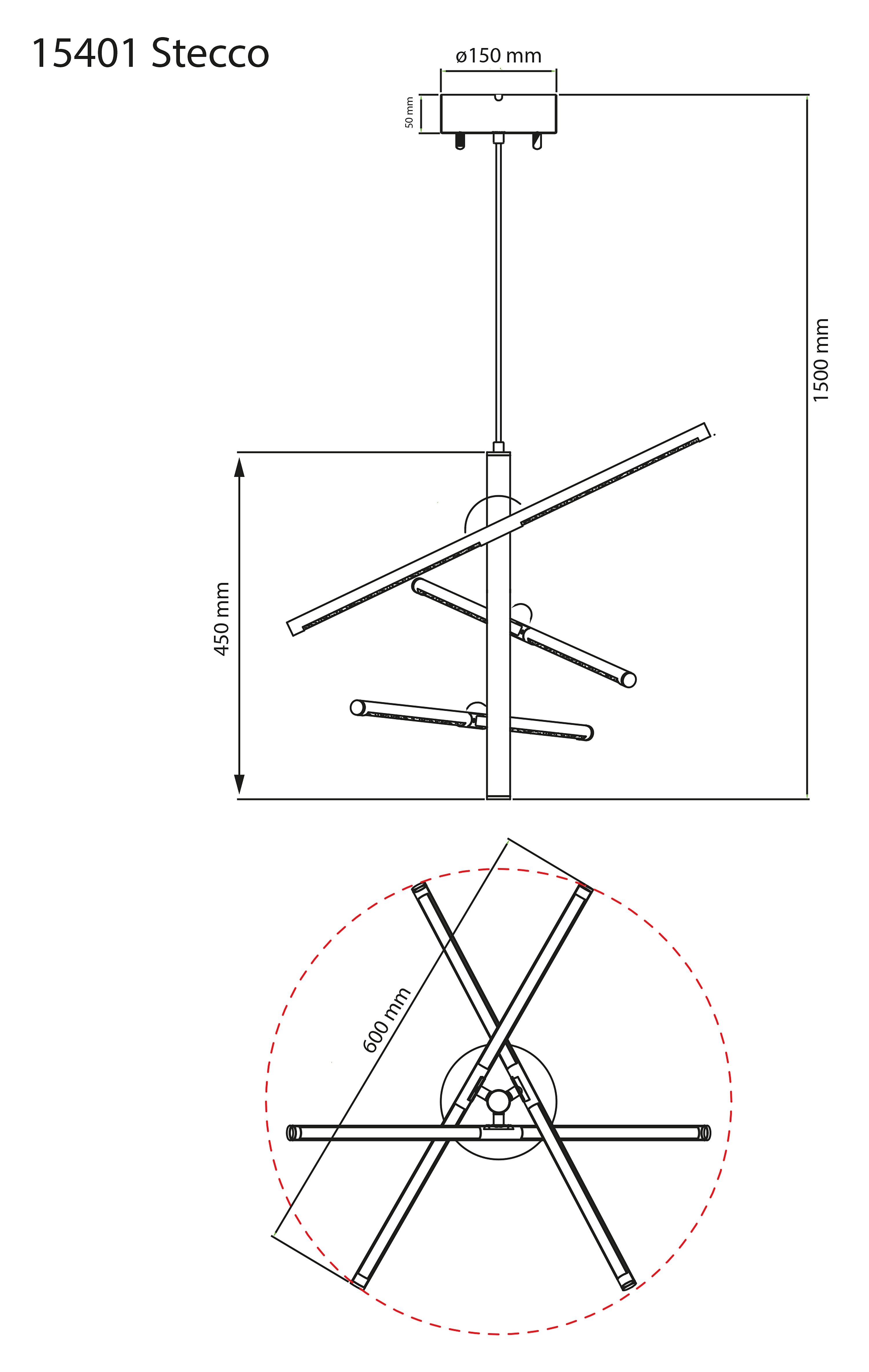 Aneta Home STECCO taklampa