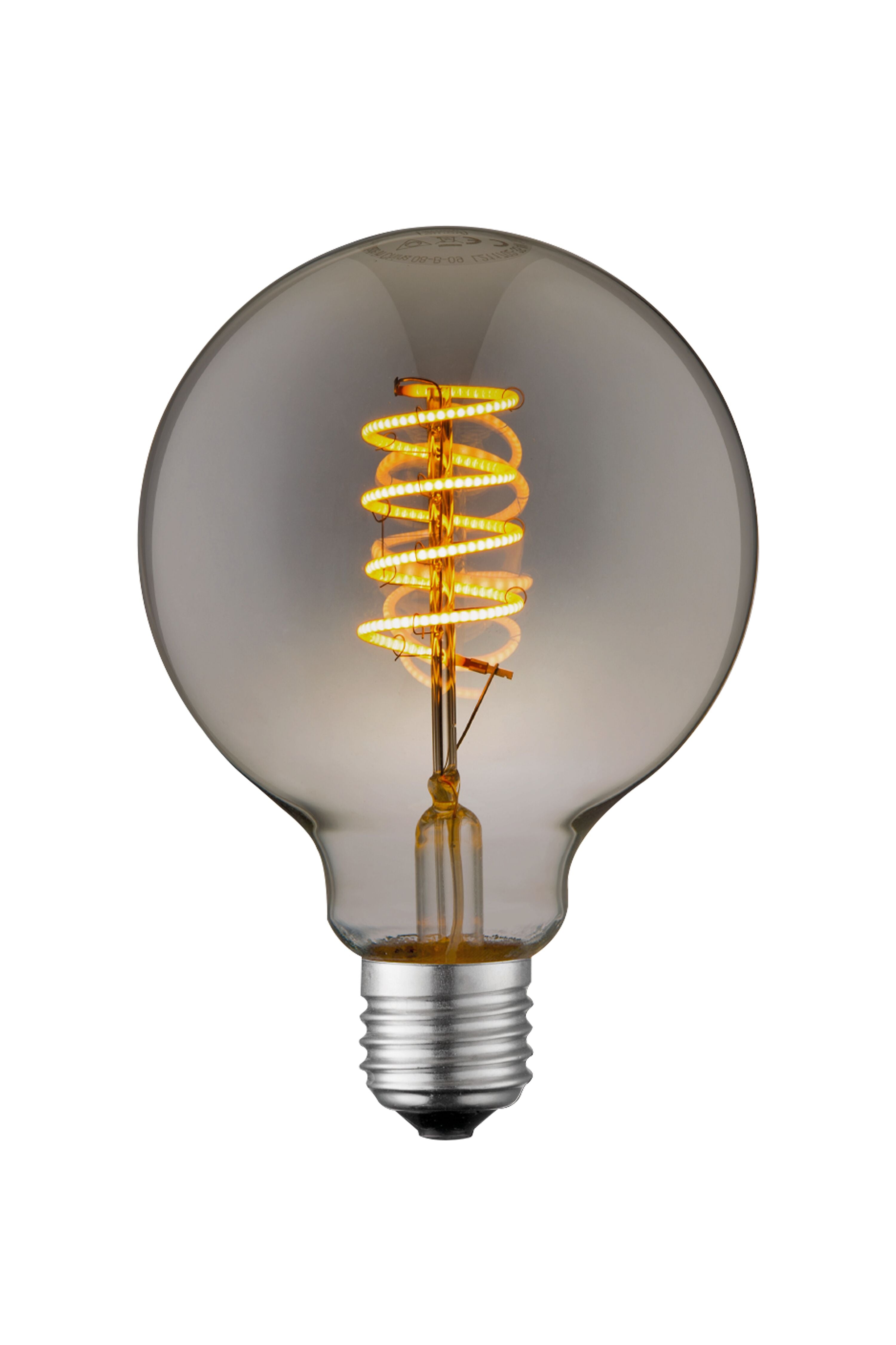 Aneta Home Glob G95 E27 6W LED spiral dimbar 2000K, rök