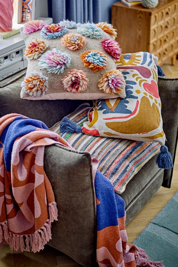 Bloomingville Somma Cushion, Multi, Wool