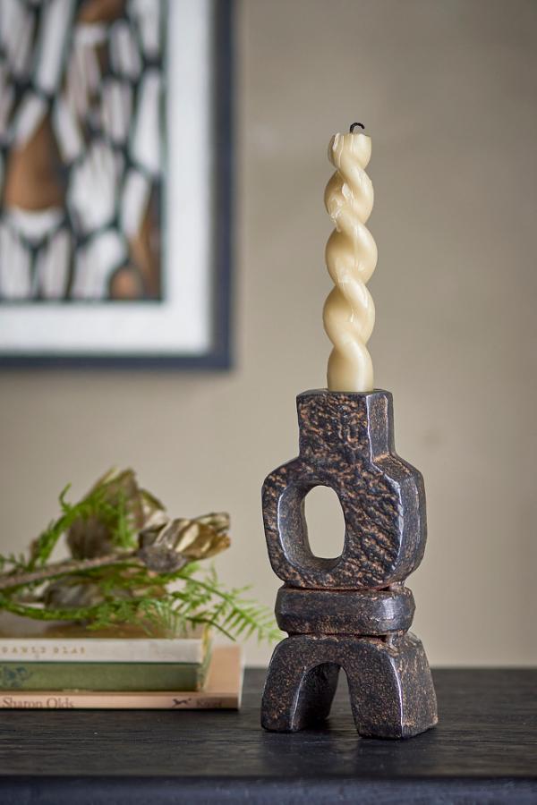 Bloomingville Sanah Candle Holder, Black, Cast Iron