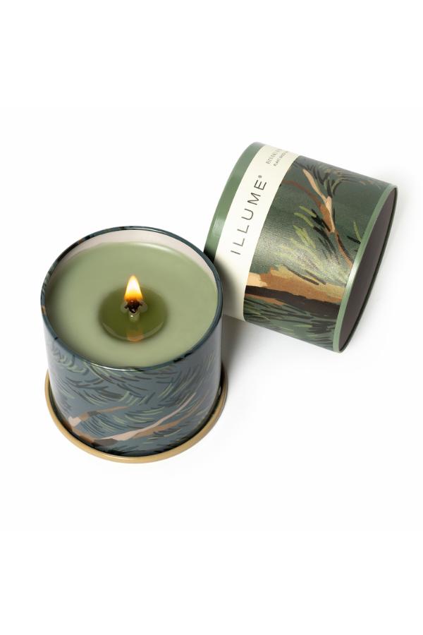 Illume Hinoki Sage Vanity Tin Candle, Green,