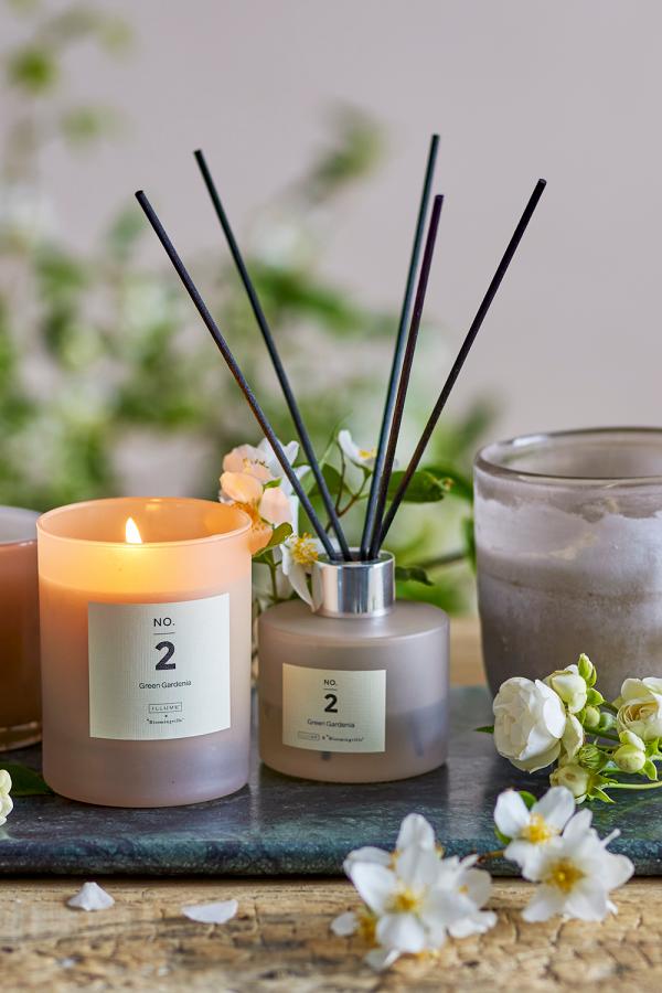 Illume X Bloomingville NO. 2 - Green Gardenia Scented Candle, Rose, Natural Wax