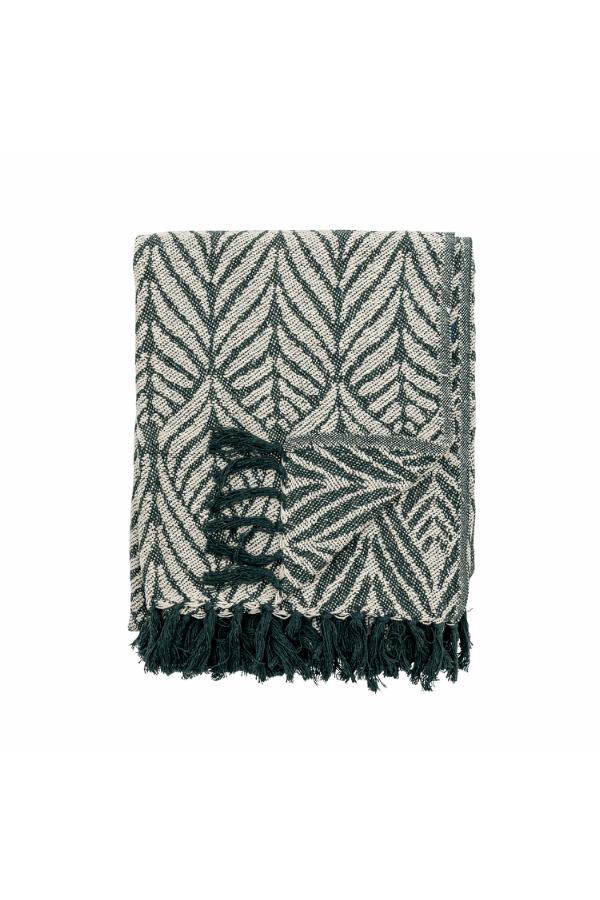 Creative Collection Ugento Throw, Green, Recycled Cotton