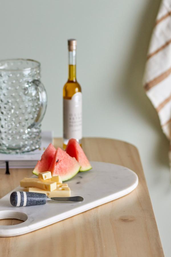 Bloomingville Abrielle Serving Board w/Knife, White, Marble