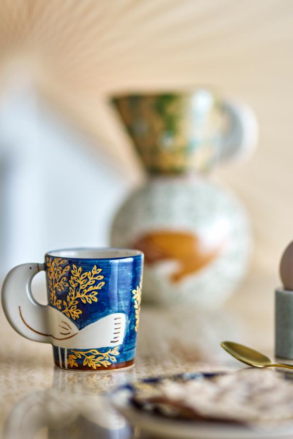 Bloomingville Hezha Cup, Blue, Stoneware