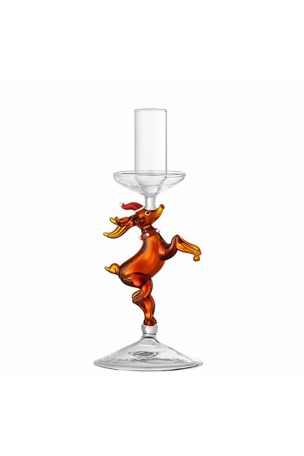 Bloomingville Dasho Candle Holder, Brown, Glass