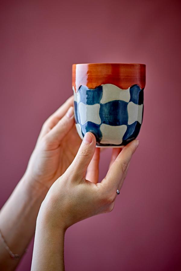 Bloomingville Check Cup, Multi, Stoneware