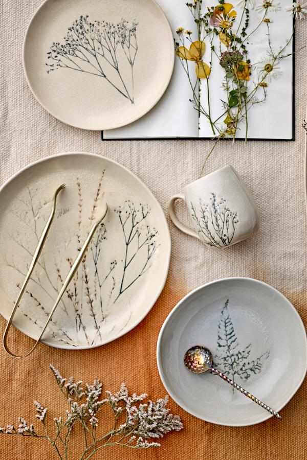 Bloomingville Bea Plate Deep, Multipack, Nature, Stoneware