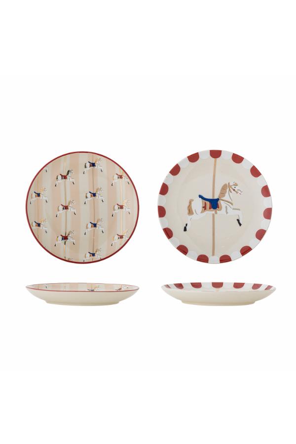 Bloomingville Merry-go-round Plate, Multi, Stoneware