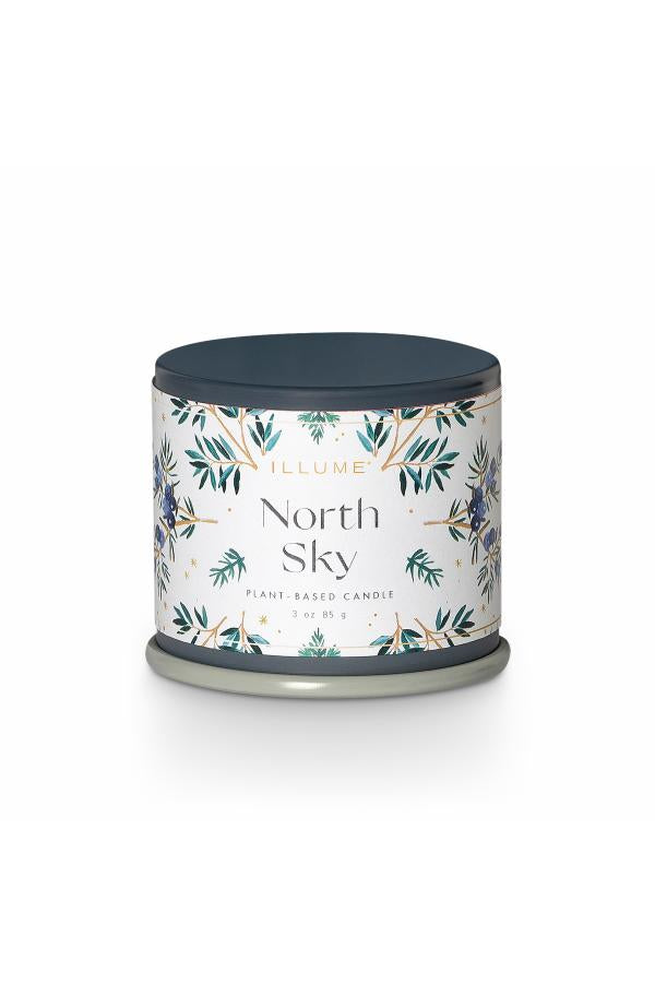 Illume North Sky Demi Vanity Tin Candle, Blue,