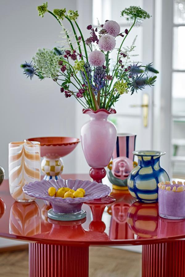 Bloomingville Garnet Bowl, Rose, Glass