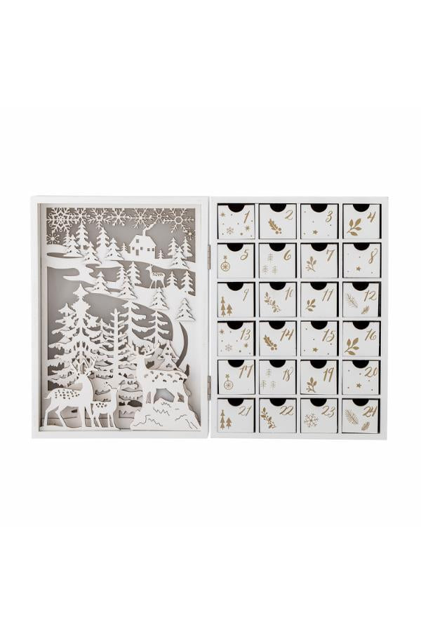 Bloomingville Elimar Calendar w/light, White, Plywood