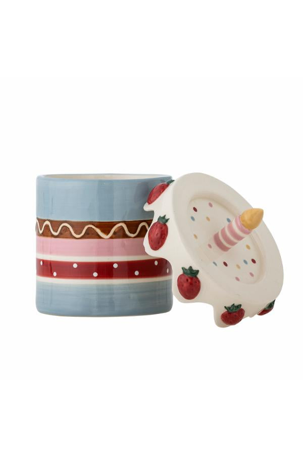 Bloomingville Mini Milkya Jar w/Lid, Multi, Stoneware