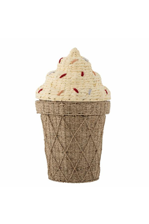 Bloomingville Mini Cillie Basket w/Lid, Nature, Seagrass