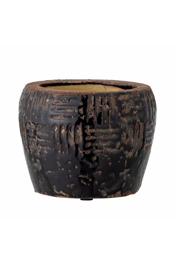 Bloomingville Muan Deco Flowerpot, Black, Terracotta