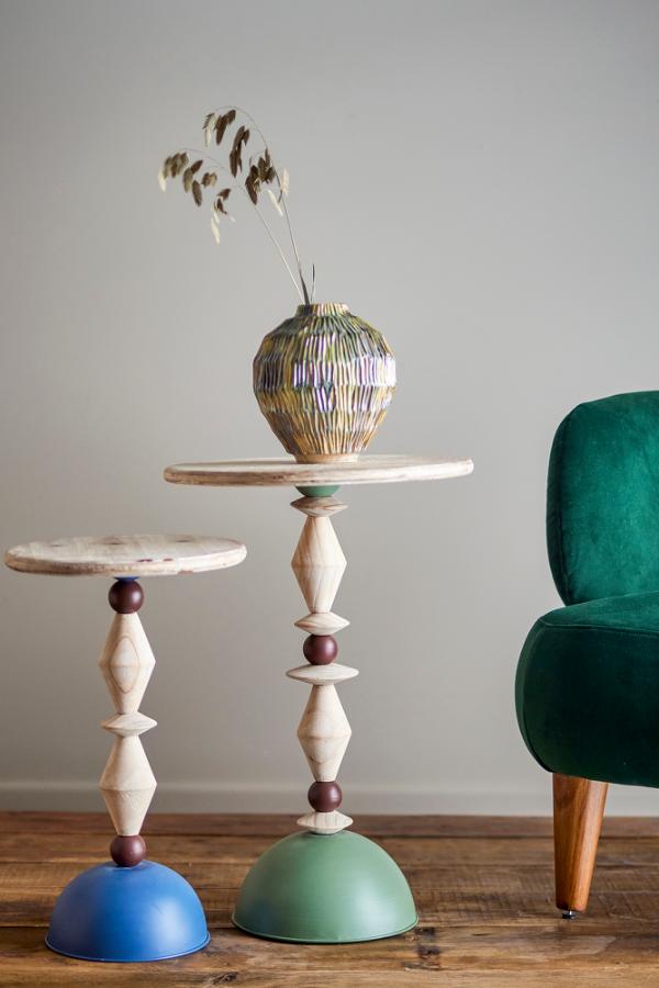 Creative Collection Mannelli Side Table, Green, Firwood
