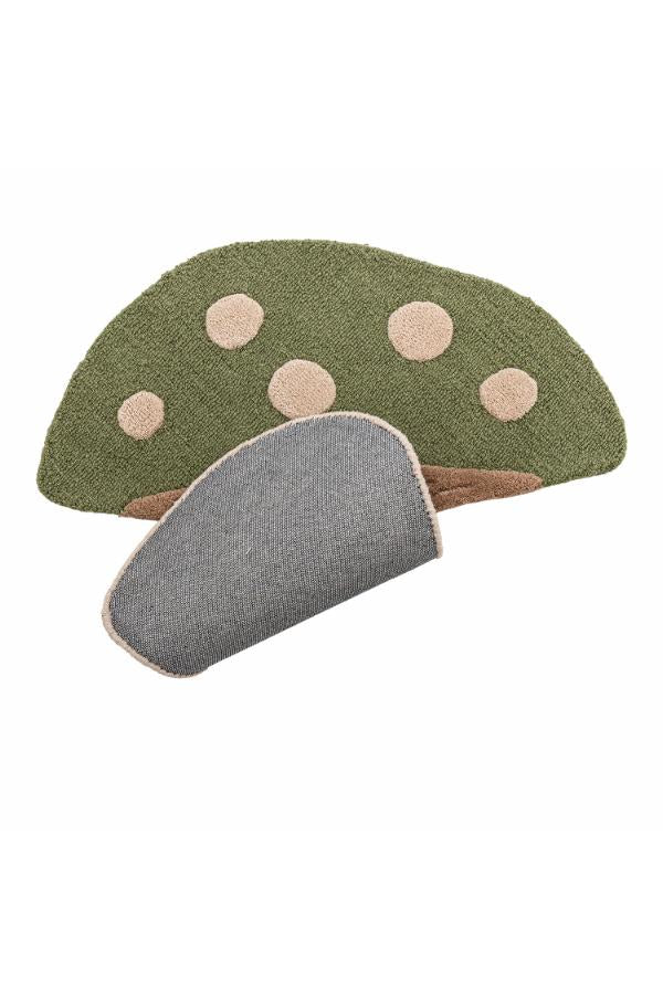 Bloomingville Mini Mushroom Rug, Green, Wool