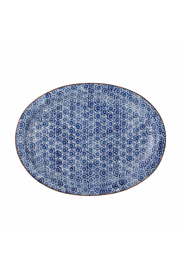 Bloomingville Karine Serving Plate, Blue, Stoneware