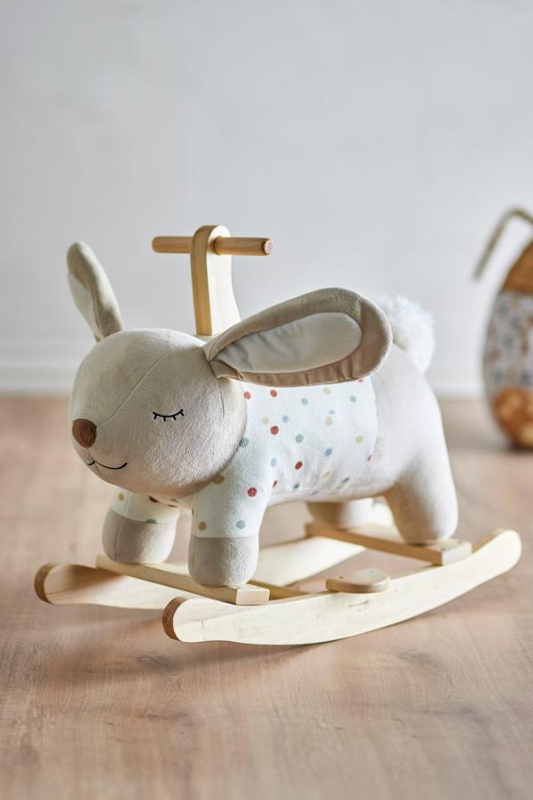Bloomingville Mini Villja Rocking Toy, Rabbit, Multi, Polyester