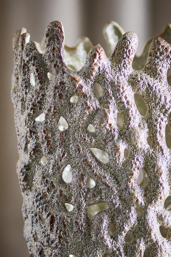 Bloomingville Eunice Deco Vase, White, Stoneware