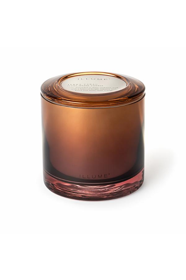 Illume Terra Tabac Statement Glass Candle, Brown,