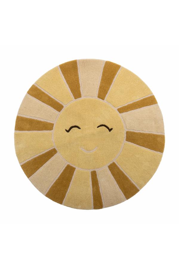 Bloomingville Mini Sun Rug, Yellow, Wool