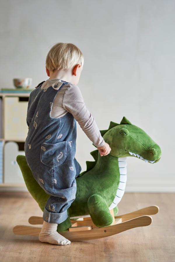 Bloomingville Mini Arnie Rocking Toy, Crocodile, Green, Polyester