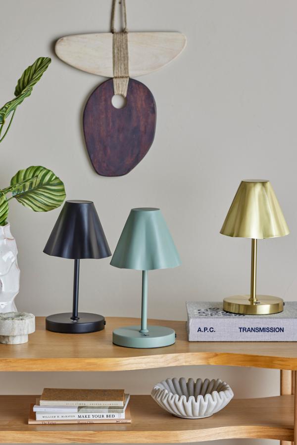 Bloomingville Lianna Portable Lampe, Rechargeable, Green, Metal