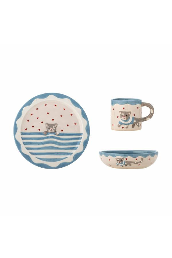 Bloomingville Mini Mille Tableware Set, Multi, Stoneware