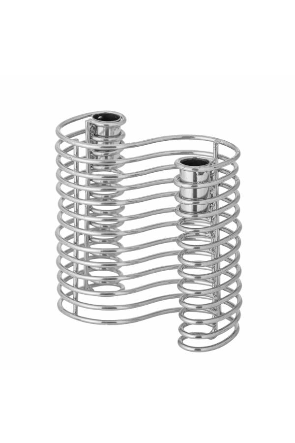 Bloomingville Wavela Candle Holder, Silver, Iron