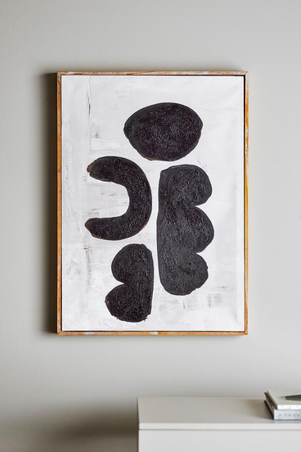 Bloomingville Comma Illustration w/ Frame, Black, Firwood