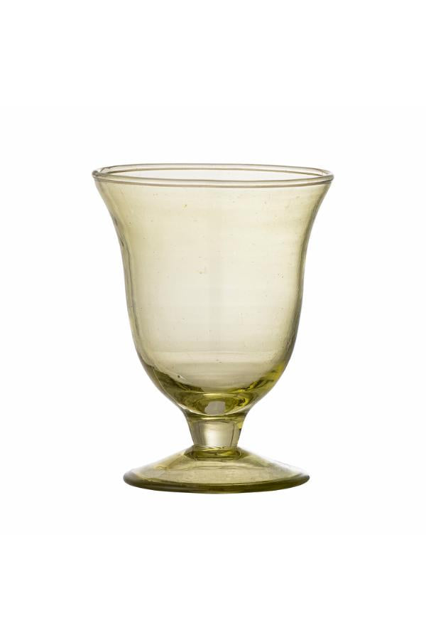 Bloomingville Florentine Wine Glass, Green, Recycled Glass