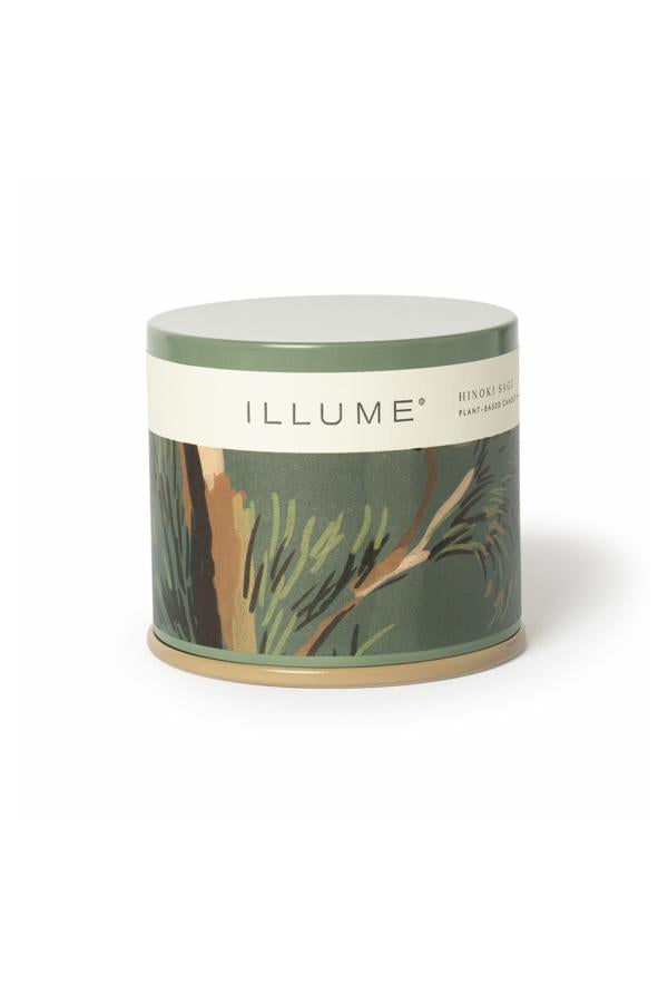 Illume Hinoki Sage Vanity Tin Candle, Green,