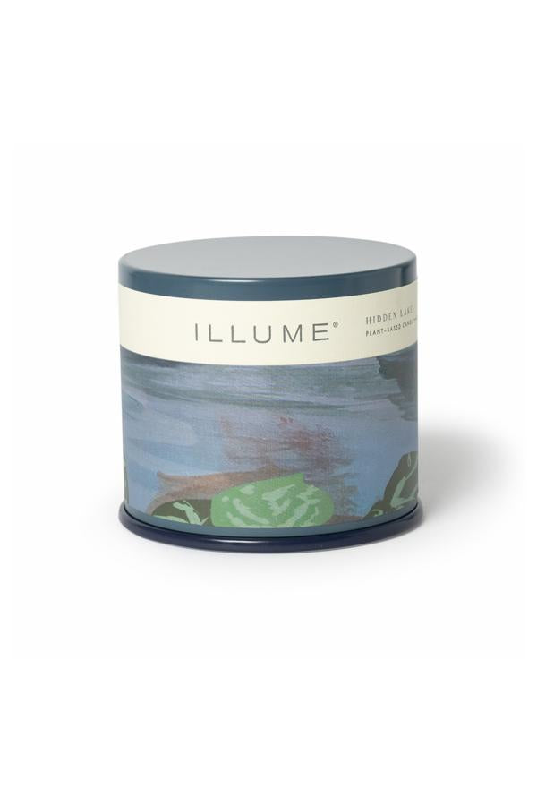 Illume Hidden Lake Vanity Tin Candle, Blue,