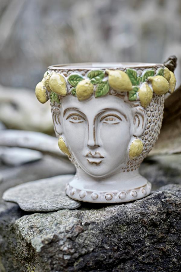 Creative Collection Limone Flowerpot, Yellow, Stoneware