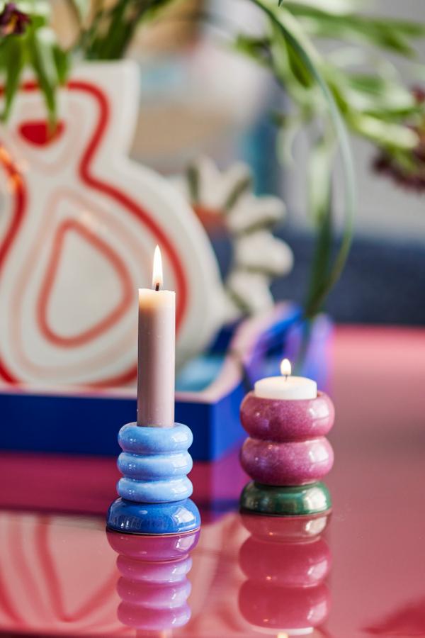 Bloomingville Tana Votive & Candle Holder, Multi, Stoneware