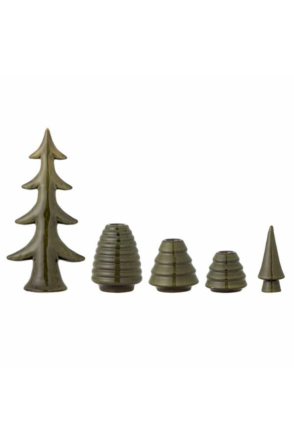 Bloomingville Woods Candle Holder, Green, Stoneware