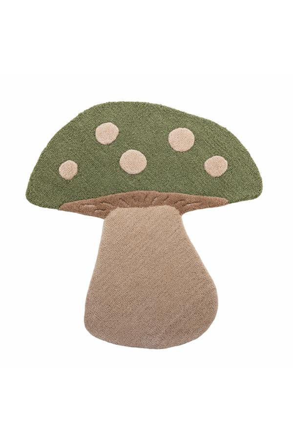 Bloomingville Mini Mushroom Rug, Green, Wool