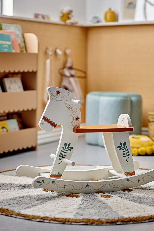 Bloomingville Mini Ruddy Rocking Toy, Horse, White, MDF